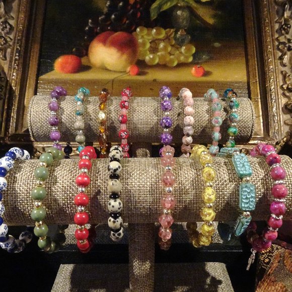 Handmade Mediterranean Stretch Bracelets by Carole With an E! - Picture 3 of 14